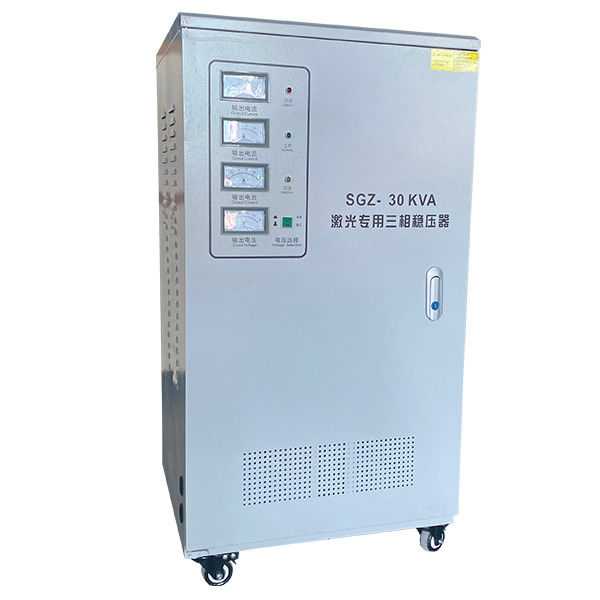 30KVA Three Phase Bus Bar Full Automatic Laser Power Pointer Meters Customized Voltage Regulator